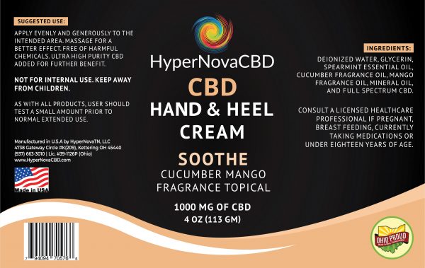 Hand and Heel Cream Label