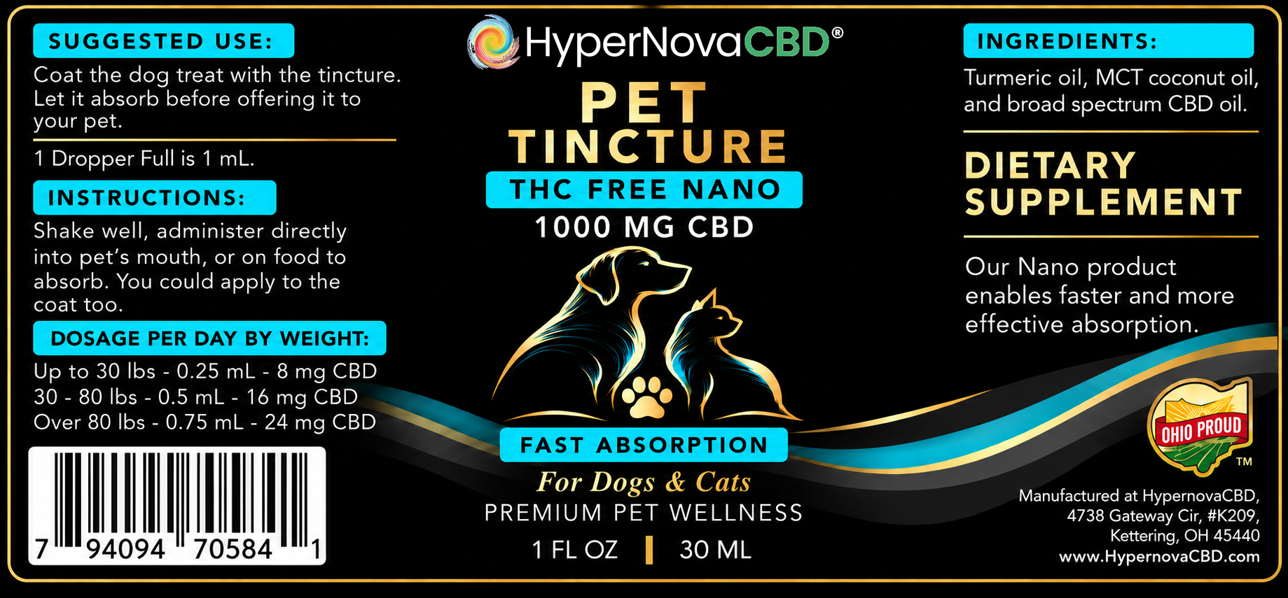 Nano CBD Pet Tincture