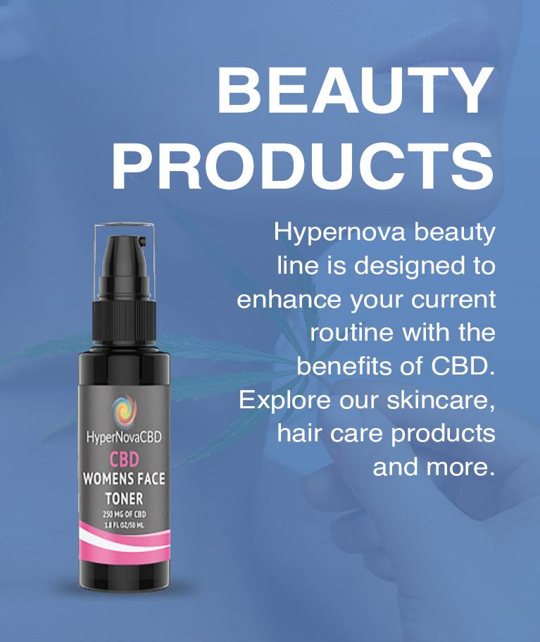 Hypernova Beauty line is designed to enhance your current routine with the benefits of CBD. Explore our skincare, hair care products and more.